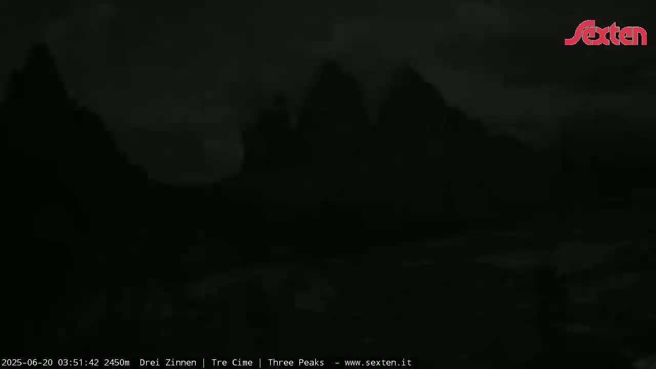 3 Zinnen Dolomites ,Tre Cime di Lavaredo (Three Peaks of Lavaredo) Live Cam - Belluno, Veneto, Italy