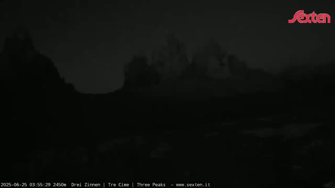 3 Zinnen Dolomites ,Tre Cime di Lavaredo (Three Peaks of Lavaredo) Live Cam - Belluno, Veneto, Italy