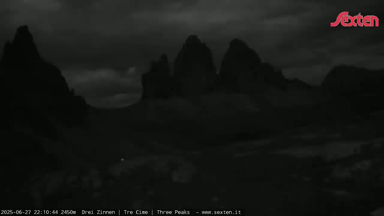 3 Zinnen Dolomites ,Tre Cime di Lavaredo (Three Peaks of Lavaredo) Live Cam - Belluno, Veneto, Italy