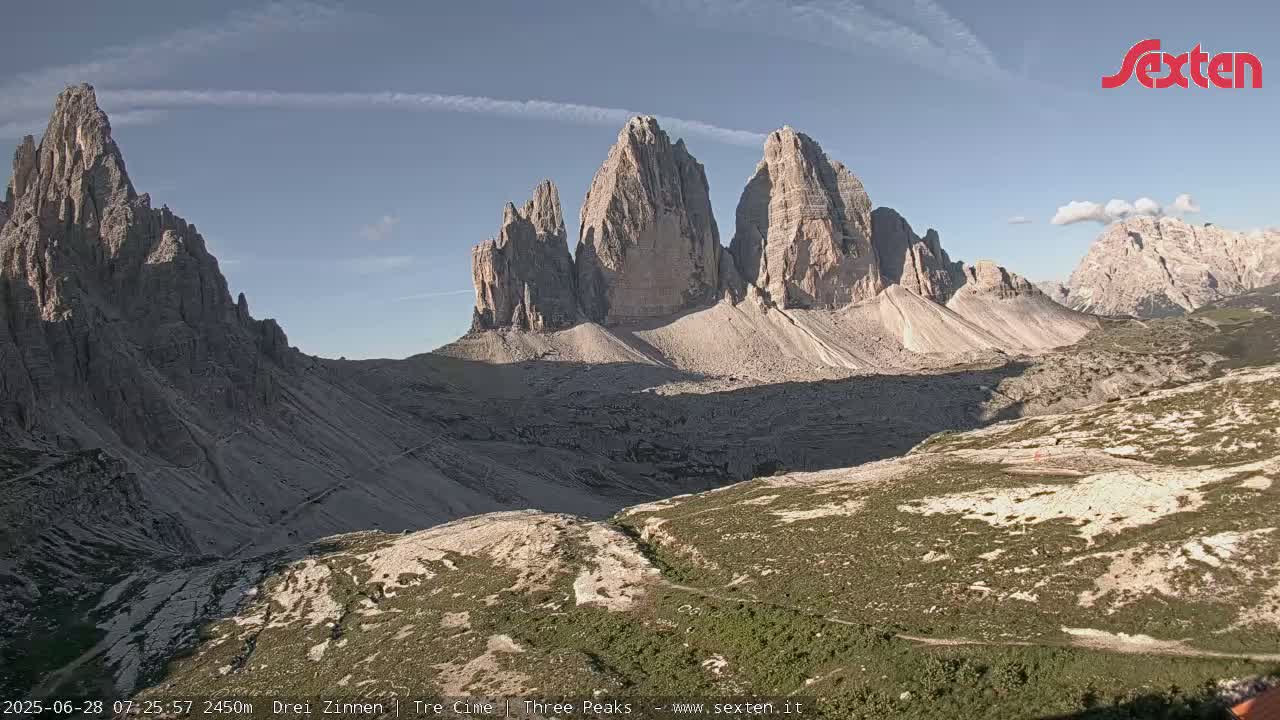 3 Zinnen Dolomites ,Tre Cime di Lavaredo (Three Peaks of Lavaredo) Live Cam - Belluno, Veneto, Italy