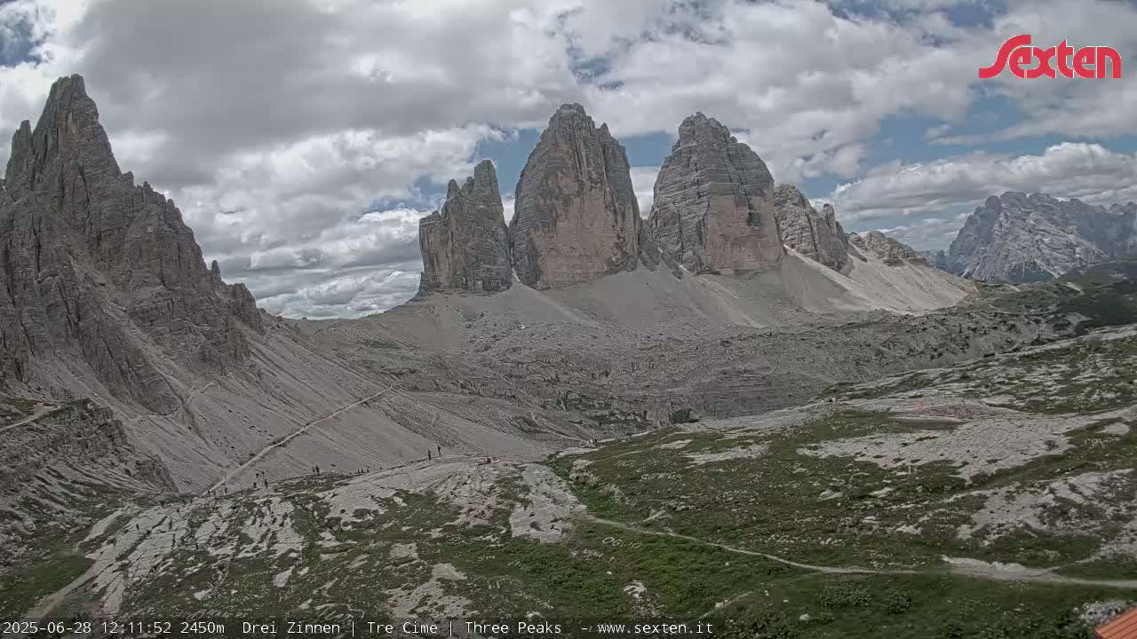3 Zinnen Dolomites ,Tre Cime di Lavaredo (Three Peaks of Lavaredo) Live Cam - Belluno, Veneto, Italy