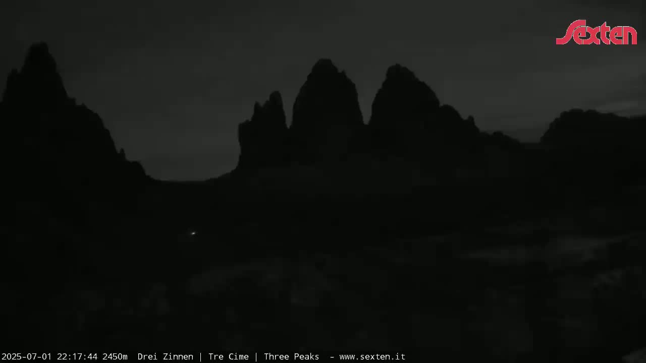 3 Zinnen Dolomites ,Tre Cime di Lavaredo (Three Peaks of Lavaredo) Live Cam - Belluno, Veneto, Italy