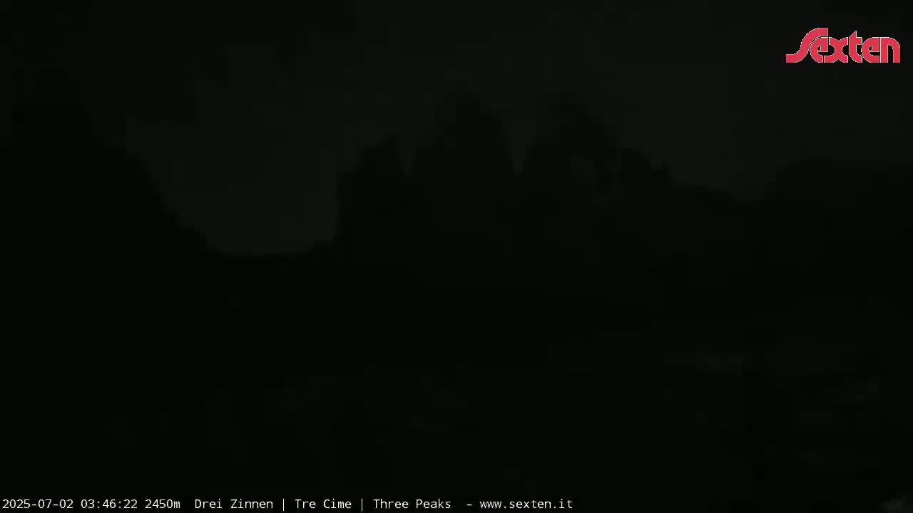 3 Zinnen Dolomites ,Tre Cime di Lavaredo (Three Peaks of Lavaredo) Live Cam - Belluno, Veneto, Italy