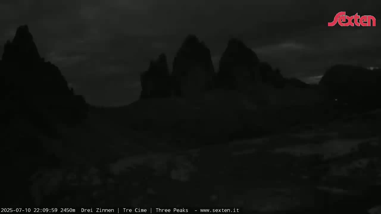 3 Zinnen Dolomites ,Tre Cime di Lavaredo (Three Peaks of Lavaredo) Live Cam - Belluno, Veneto, Italy