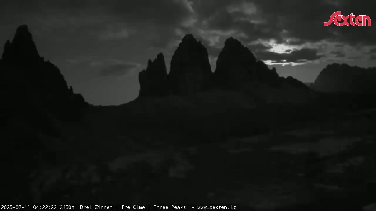 3 Zinnen Dolomites ,Tre Cime di Lavaredo (Three Peaks of Lavaredo) Live Cam - Belluno, Veneto, Italy