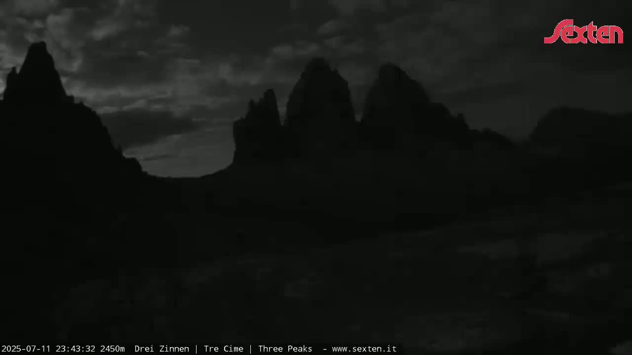 3 Zinnen Dolomites ,Tre Cime di Lavaredo (Three Peaks of Lavaredo) Live Cam - Belluno, Veneto, Italy