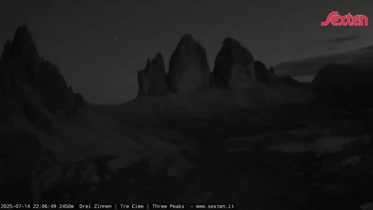 3 Zinnen Dolomites ,Tre Cime di Lavaredo (Three Peaks of Lavaredo) Live Cam - Belluno, Veneto, Italy