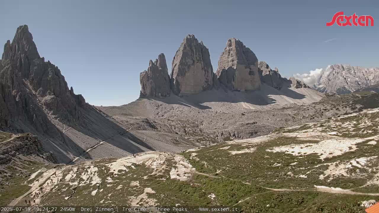 3 Zinnen Dolomites ,Tre Cime di Lavaredo (Three Peaks of Lavaredo) Live Cam - Belluno, Veneto, Italy