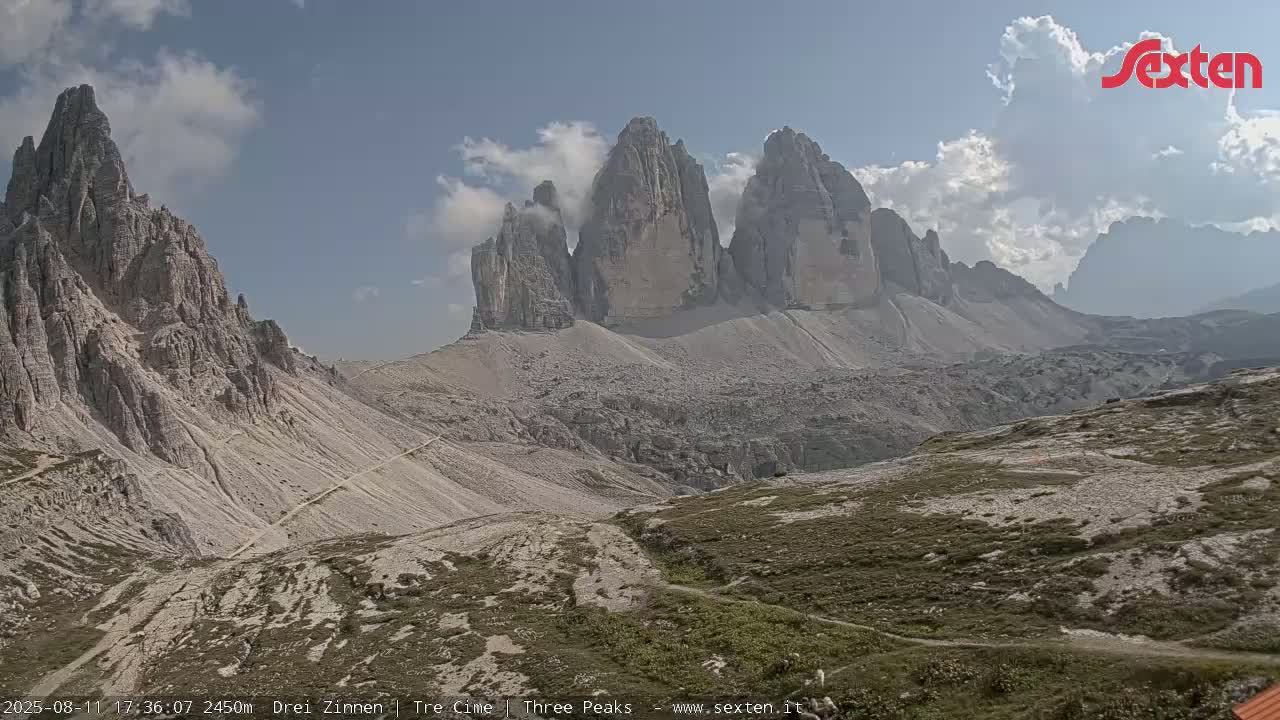 3 Zinnen Dolomites ,Tre Cime di Lavaredo (Three Peaks of Lavaredo) Live Cam - Belluno, Veneto, Italy