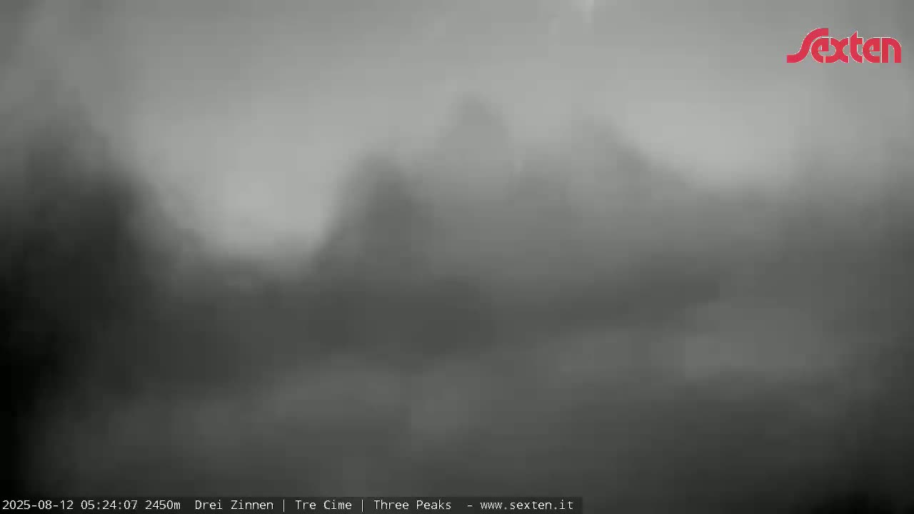 3 Zinnen Dolomites ,Tre Cime di Lavaredo (Three Peaks of Lavaredo) Live Cam - Belluno, Veneto, Italy