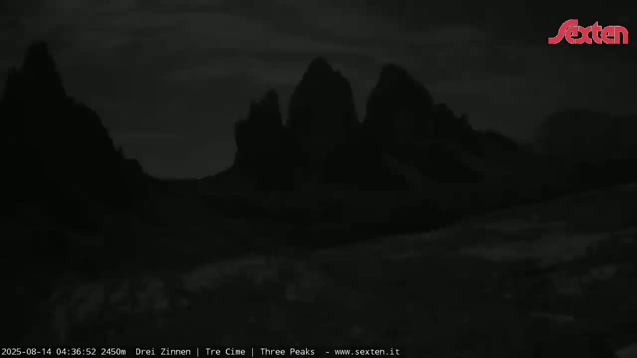 3 Zinnen Dolomites ,Tre Cime di Lavaredo (Three Peaks of Lavaredo) Live Cam - Belluno, Veneto, Italy