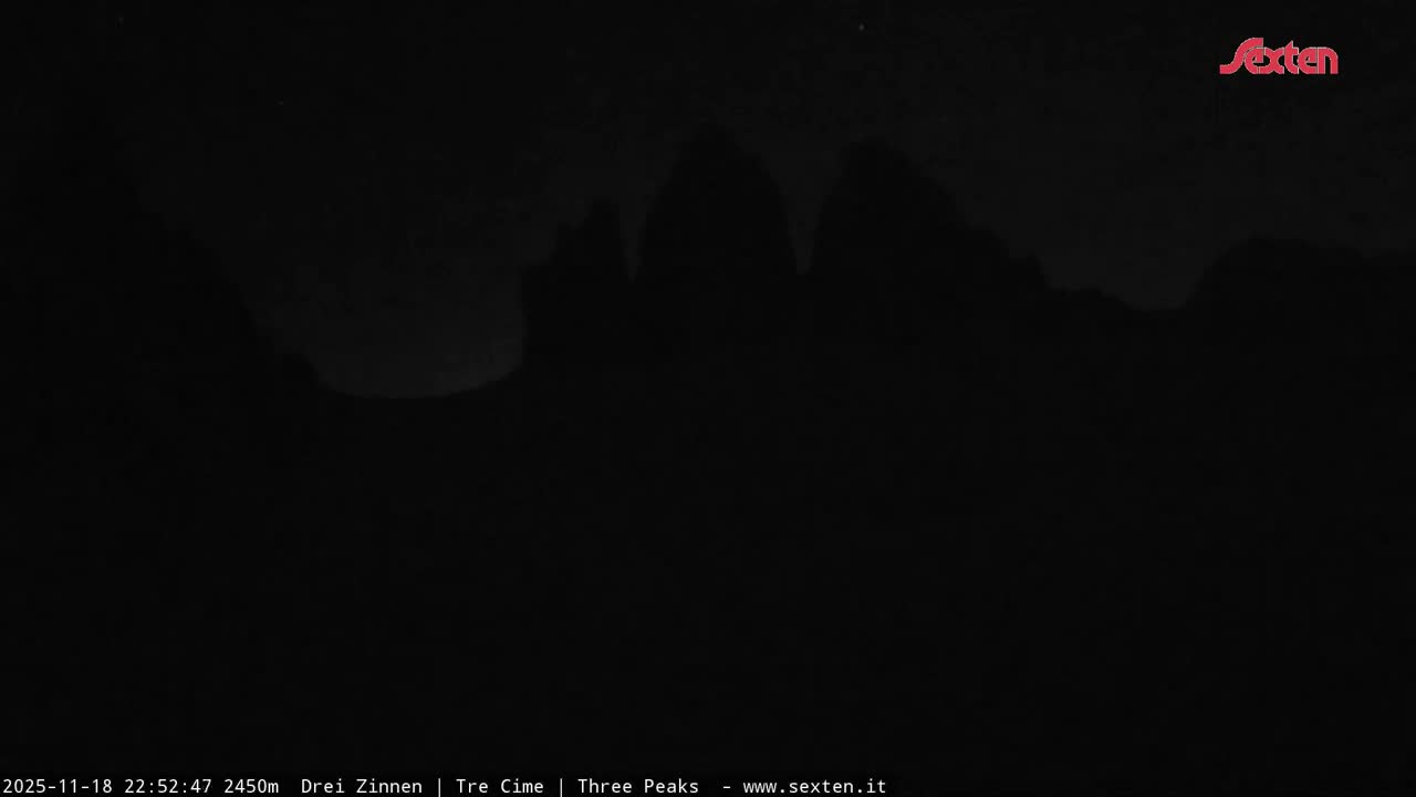 3 Zinnen Dolomites ,Tre Cime di Lavaredo (Three Peaks of Lavaredo) Live Cam - Belluno, Veneto, Italy