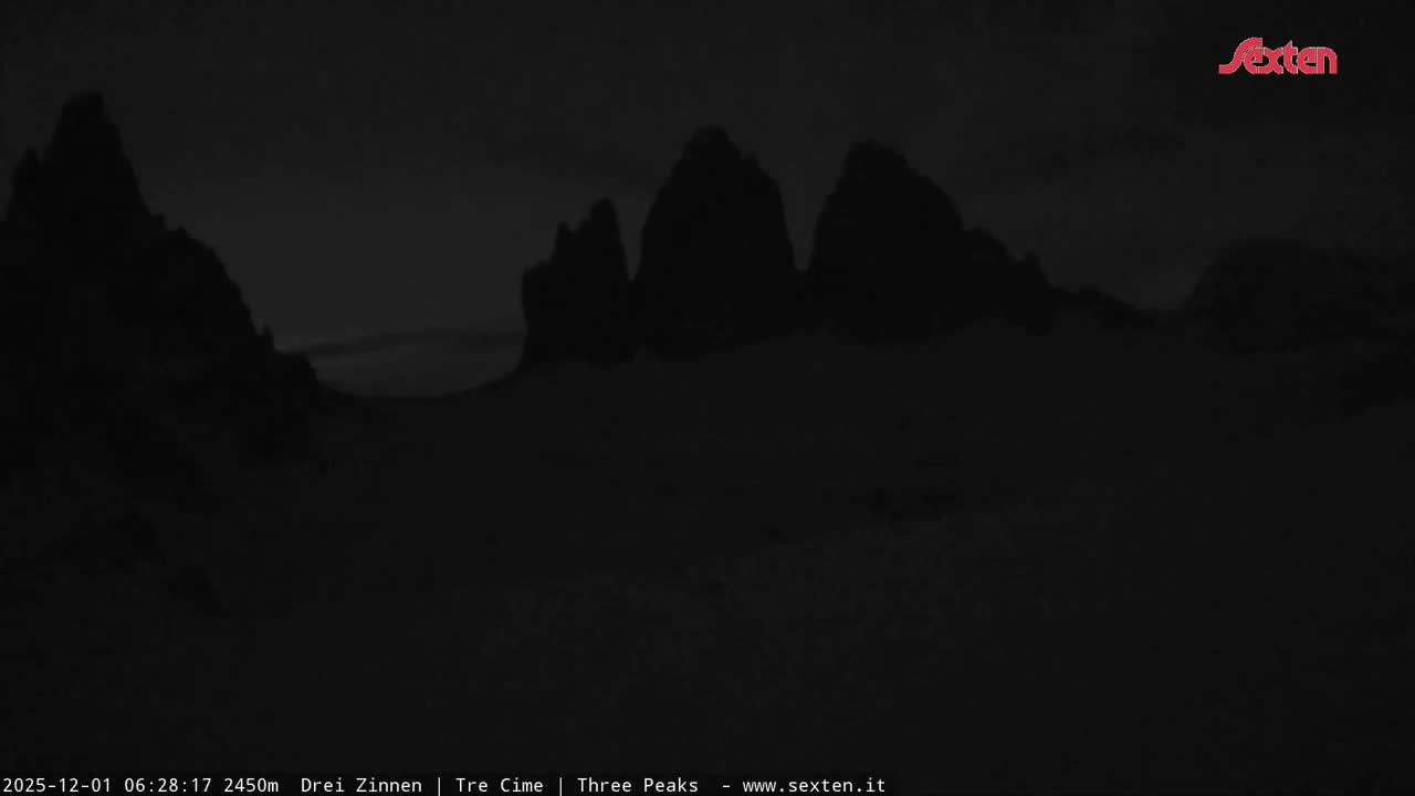3 Zinnen Dolomites ,Tre Cime di Lavaredo (Three Peaks of Lavaredo) Live Cam - Belluno, Veneto, Italy