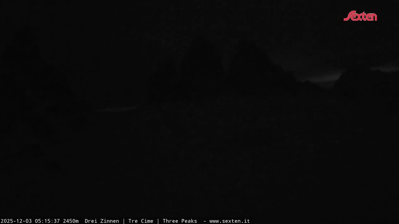 3 Zinnen Dolomites ,Tre Cime di Lavaredo (Three Peaks of Lavaredo) Live Cam - Belluno, Veneto, Italy