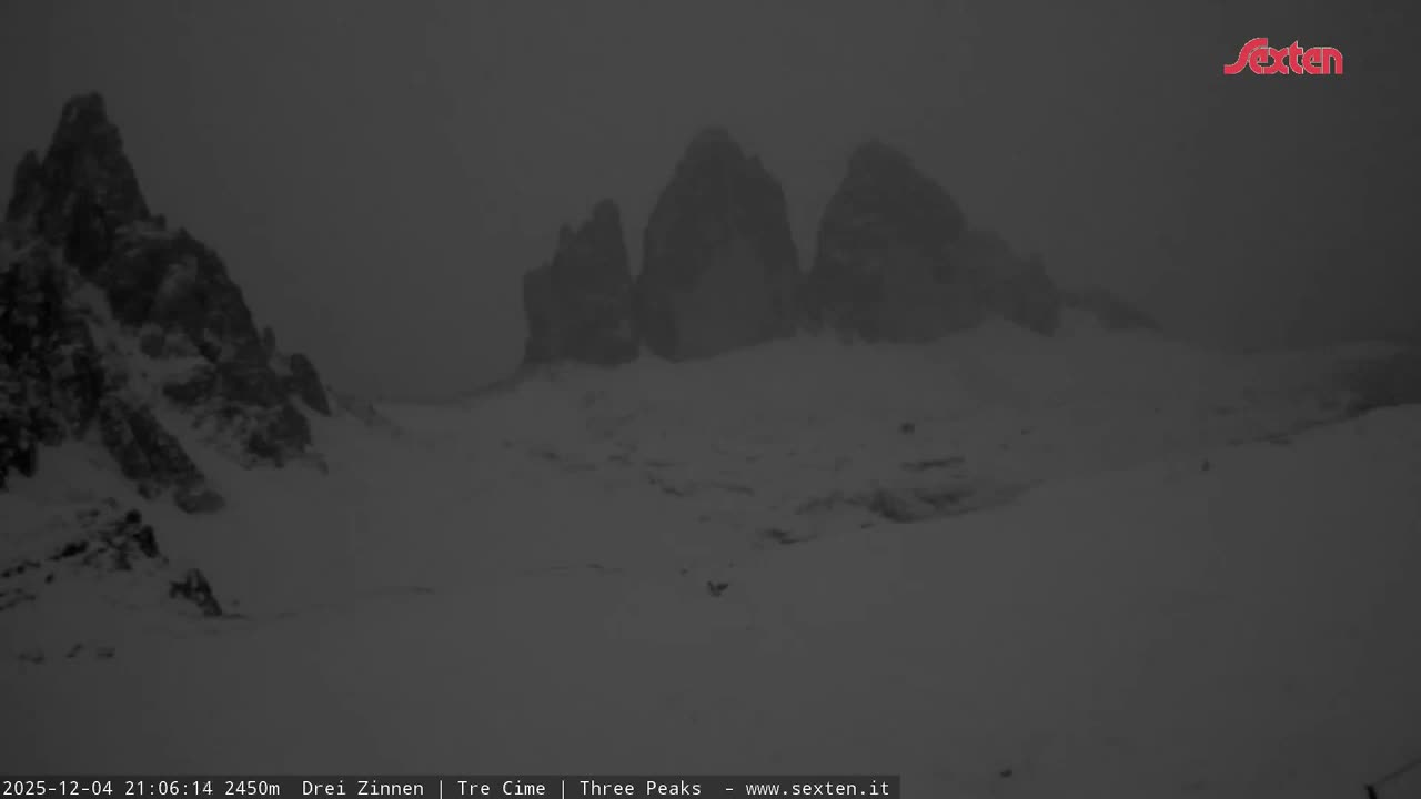 3 Zinnen Dolomites ,Tre Cime di Lavaredo (Three Peaks of Lavaredo) Live Cam - Belluno, Veneto, Italy