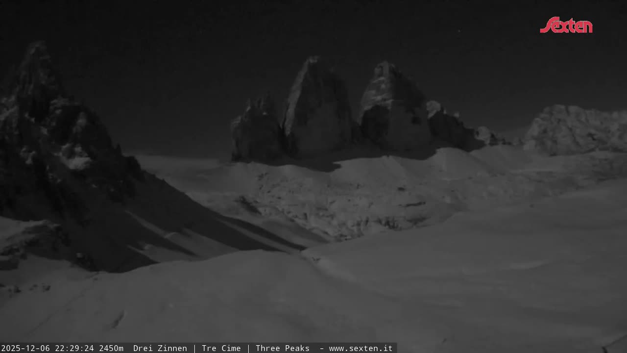 3 Zinnen Dolomites ,Tre Cime di Lavaredo (Three Peaks of Lavaredo) Live Cam - Belluno, Veneto, Italy