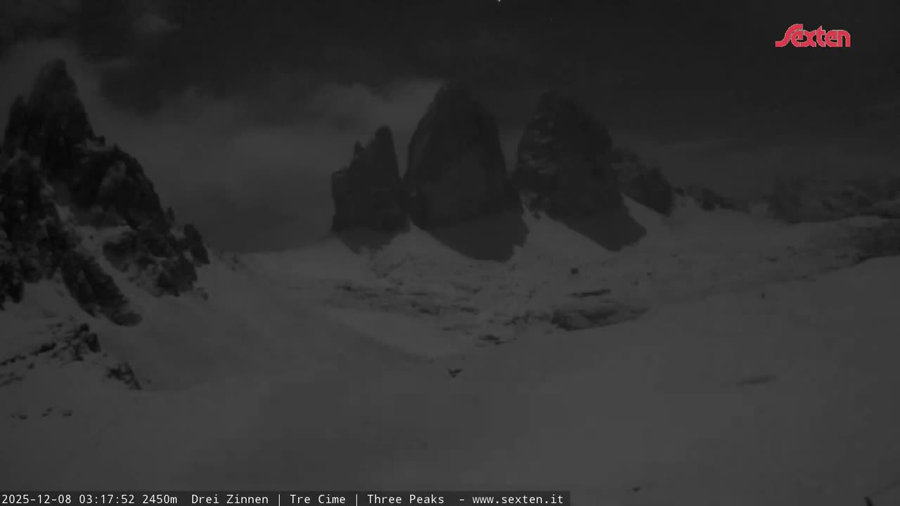 3 Zinnen Dolomites ,Tre Cime di Lavaredo (Three Peaks of Lavaredo) Live Cam - Belluno, Veneto, Italy