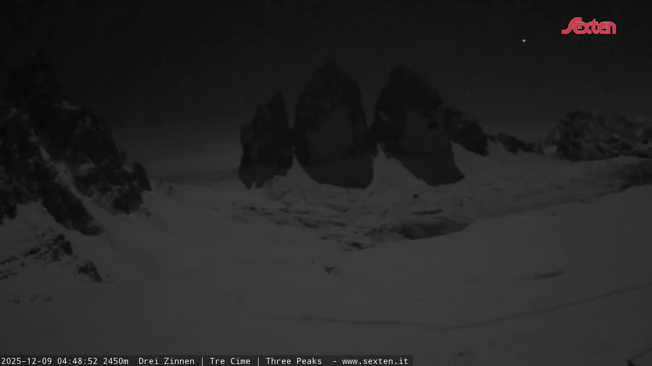 3 Zinnen Dolomites ,Tre Cime di Lavaredo (Three Peaks of Lavaredo) Live Cam - Belluno, Veneto, Italy