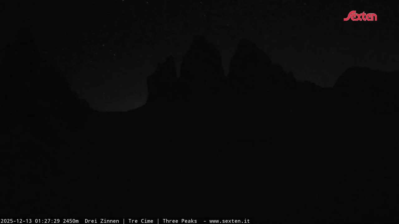3 Zinnen Dolomites ,Tre Cime di Lavaredo (Three Peaks of Lavaredo) Live Cam - Belluno, Veneto, Italy