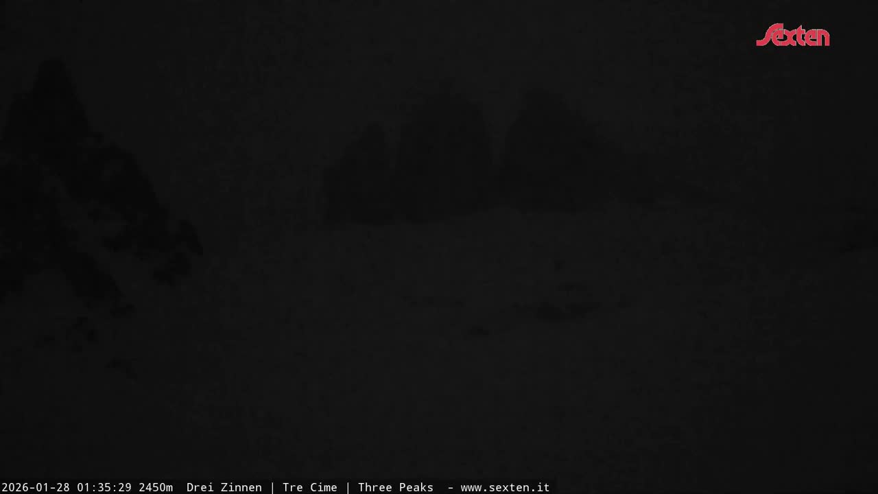 3 Zinnen Dolomites ,Tre Cime di Lavaredo (Three Peaks of Lavaredo) Live Cam - Belluno, Veneto, Italy