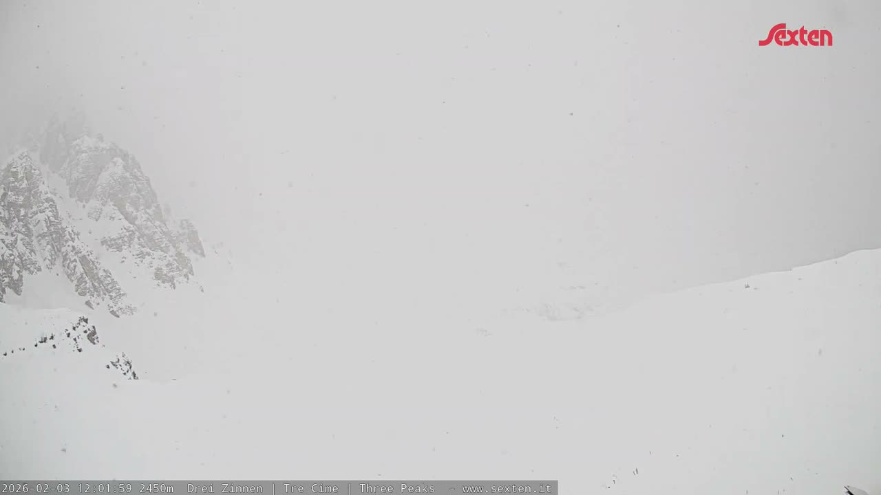 3 Zinnen Dolomites ,Tre Cime di Lavaredo (Three Peaks of Lavaredo) Live Cam - Belluno, Veneto, Italy