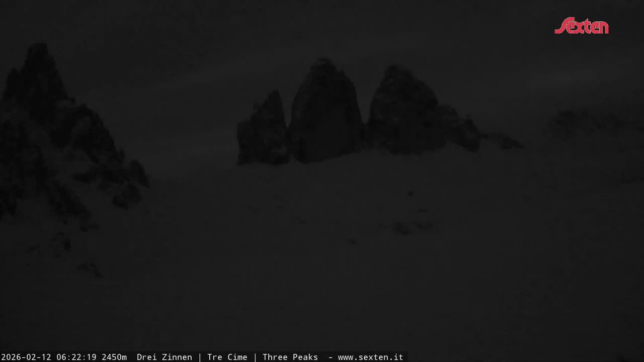 3 Zinnen Dolomites ,Tre Cime di Lavaredo (Three Peaks of Lavaredo) Live Cam - Belluno, Veneto, Italy