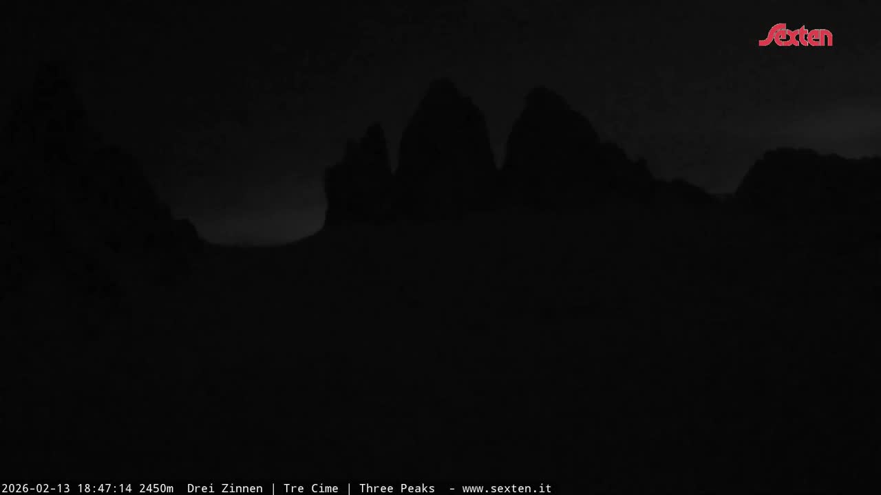 3 Zinnen Dolomites ,Tre Cime di Lavaredo (Three Peaks of Lavaredo) Live Cam - Belluno, Veneto, Italy