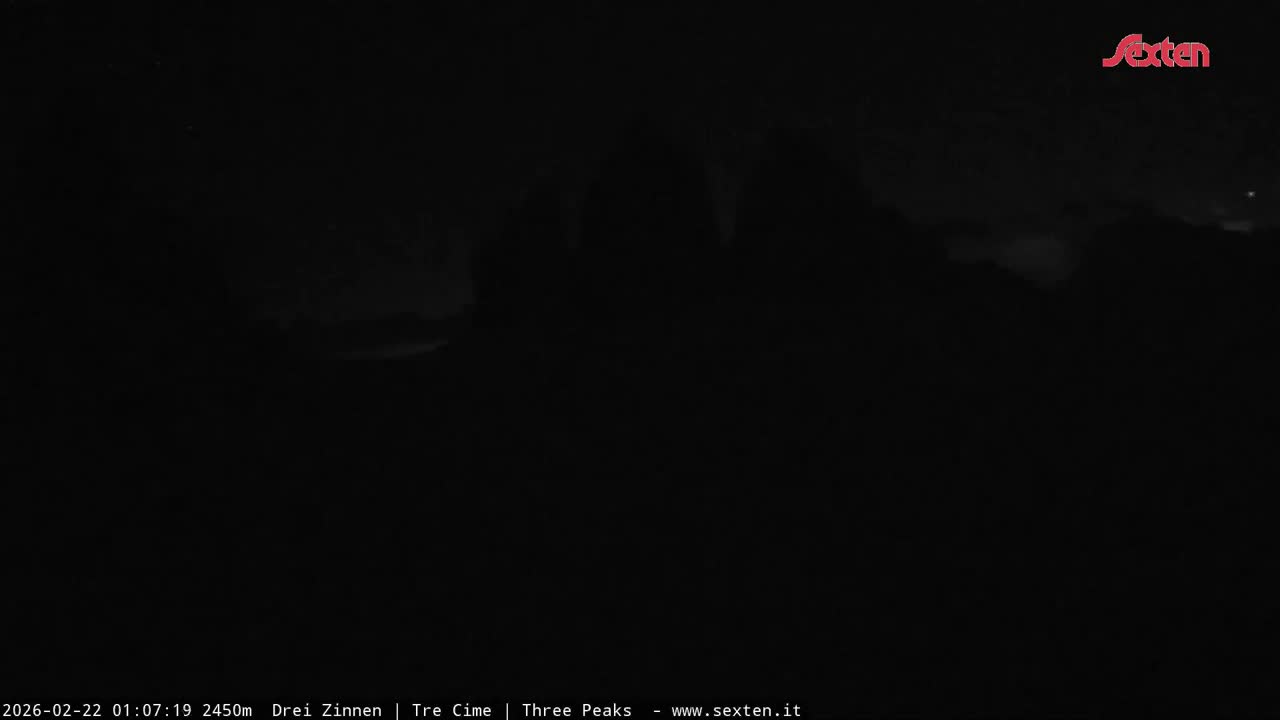 3 Zinnen Dolomites ,Tre Cime di Lavaredo (Three Peaks of Lavaredo) Live Cam - Belluno, Veneto, Italy