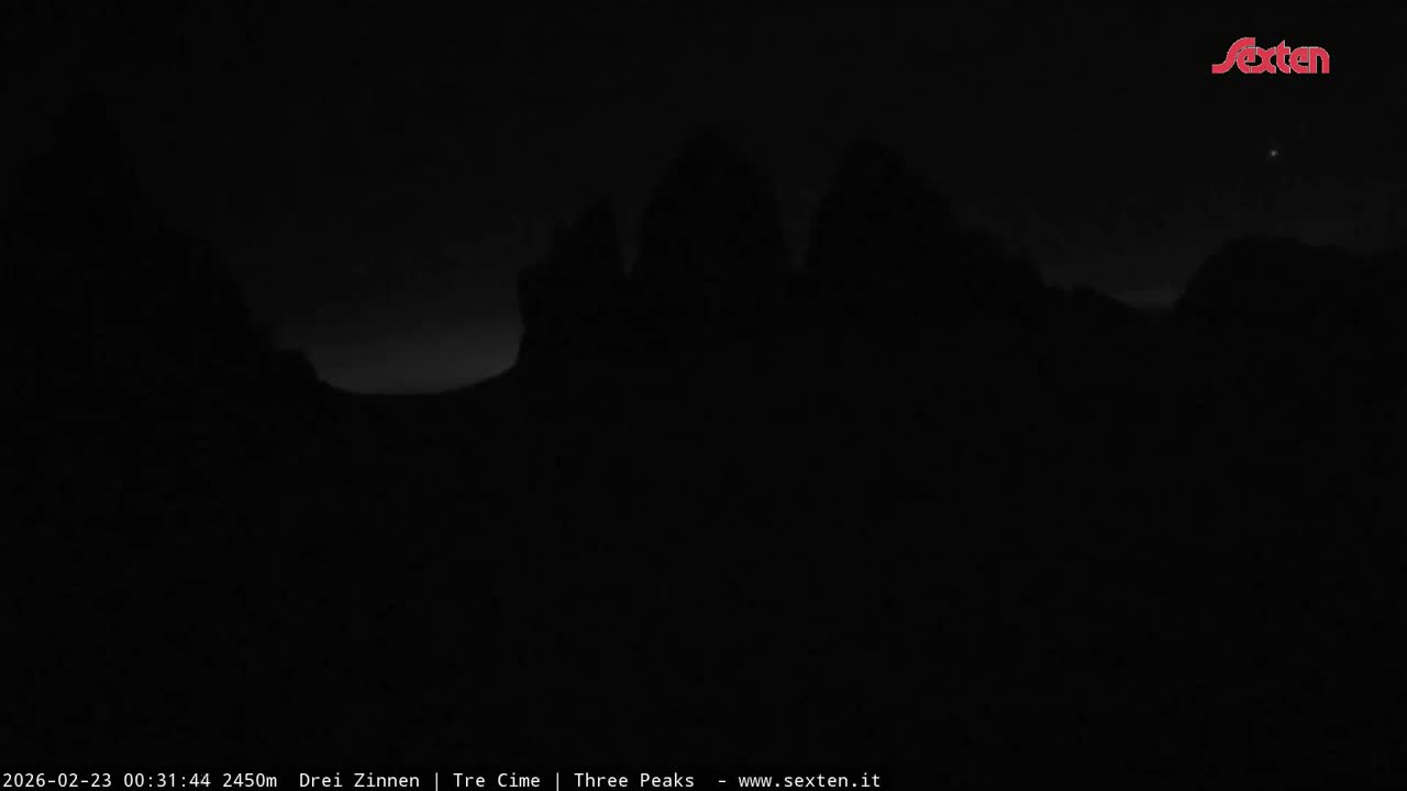 3 Zinnen Dolomites ,Tre Cime di Lavaredo (Three Peaks of Lavaredo) Live Cam - Belluno, Veneto, Italy