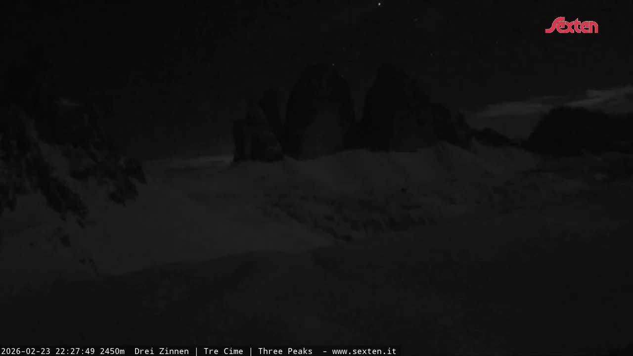3 Zinnen Dolomites ,Tre Cime di Lavaredo (Three Peaks of Lavaredo) Live Cam - Belluno, Veneto, Italy