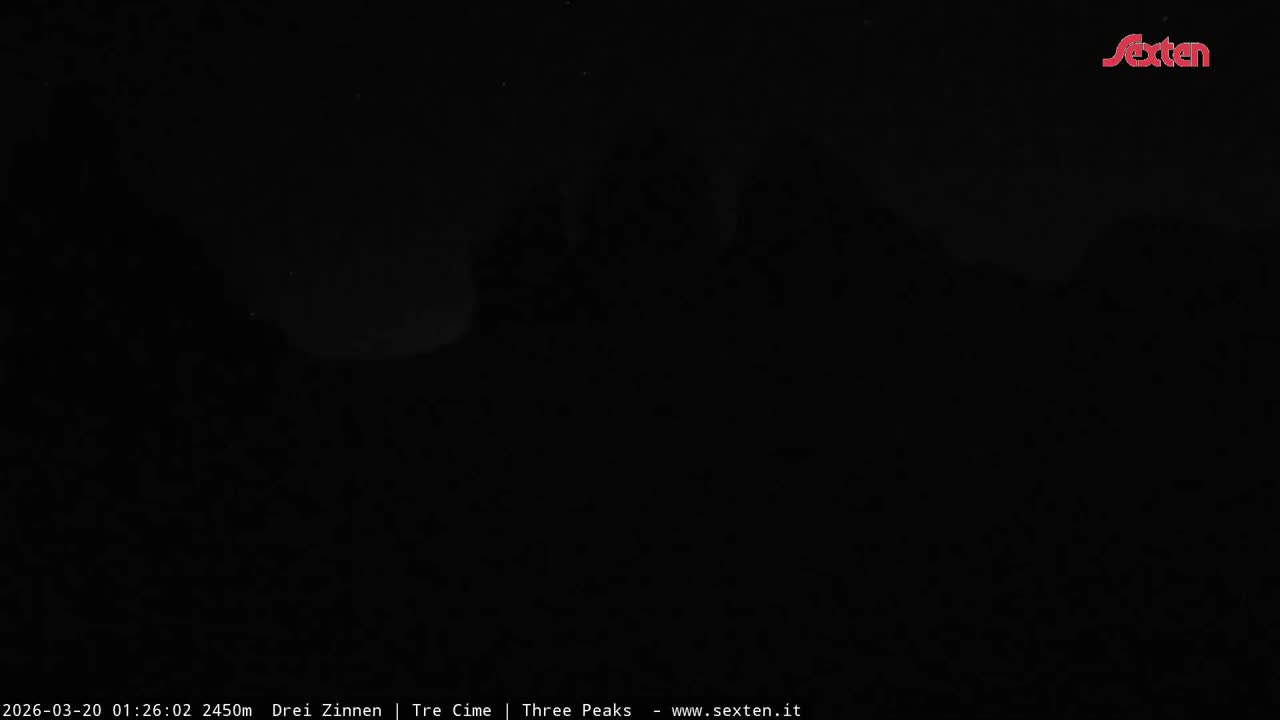 3 Zinnen Dolomites ,Tre Cime di Lavaredo (Three Peaks of Lavaredo) Live Cam - Belluno, Veneto, Italy