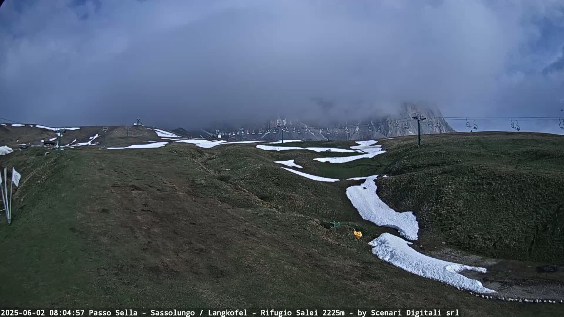 Sassolungo , Langkofel - Passo Sella Ski Slopes Dolomites Live Cam  - Bolzano, Trentino-South Tyrol, Italy