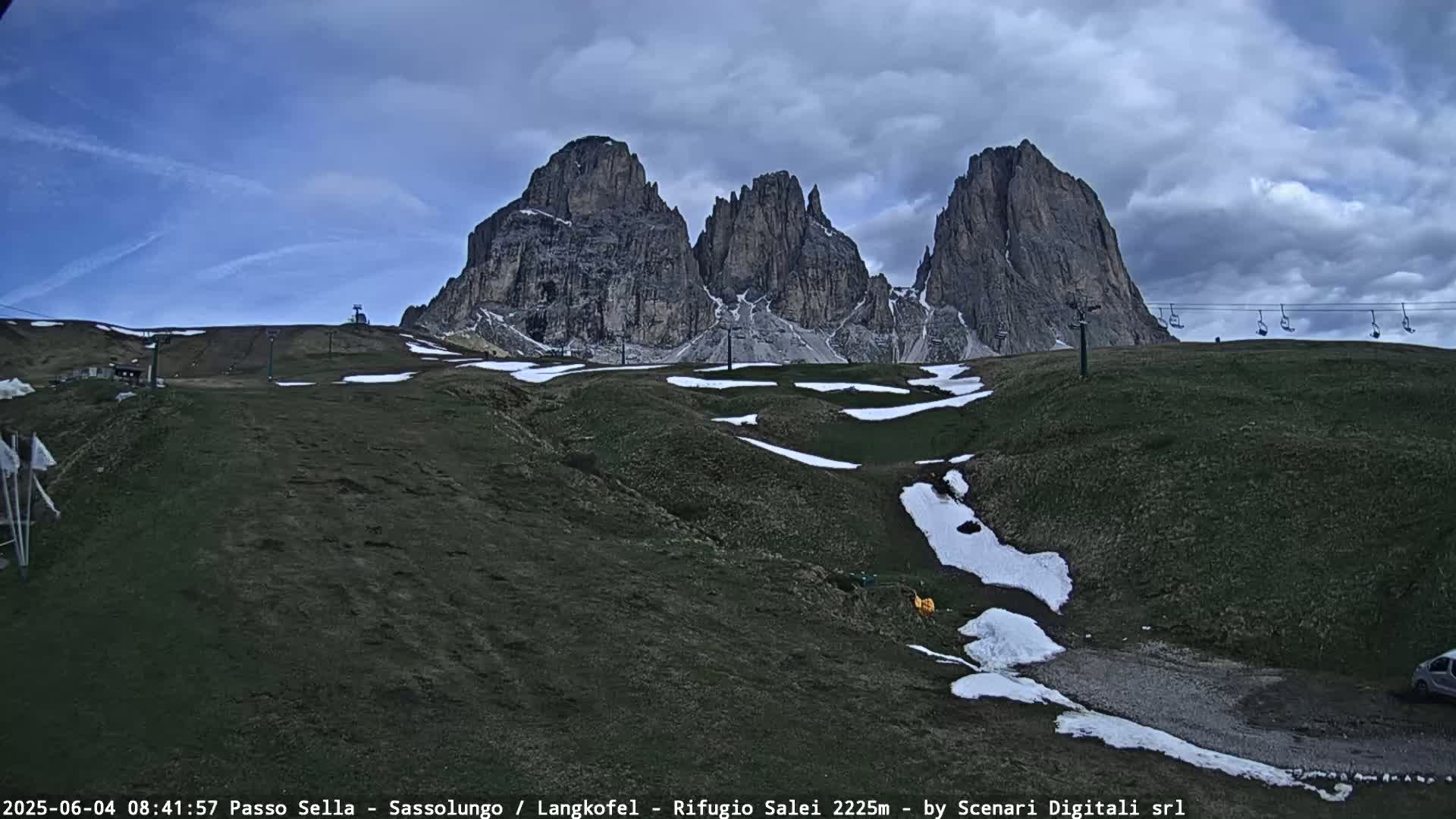 Sassolungo , Langkofel - Passo Sella Ski Slopes Dolomites Live Cam  - Bolzano, Trentino-South Tyrol, Italy