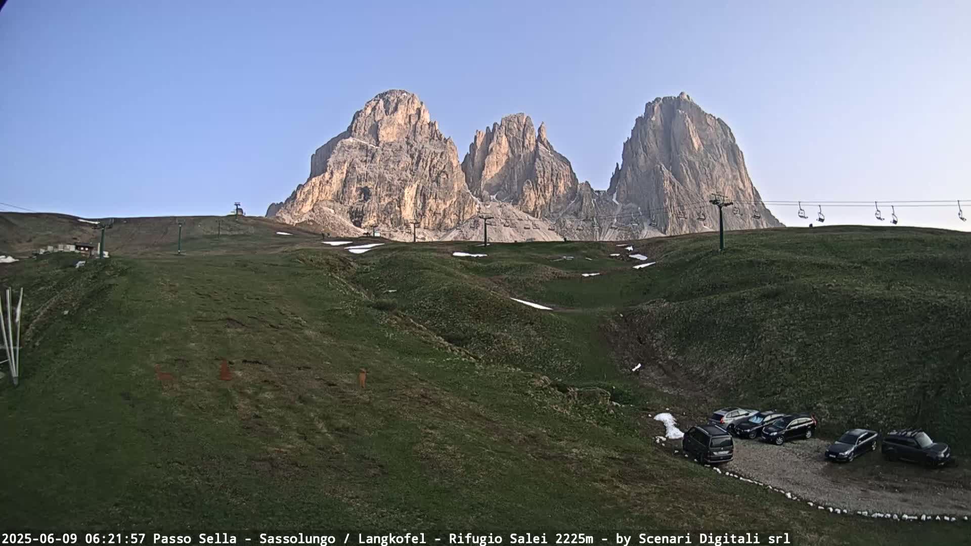 Sassolungo , Langkofel - Passo Sella Ski Slopes Dolomites Live Cam  - Bolzano, Trentino-South Tyrol, Italy