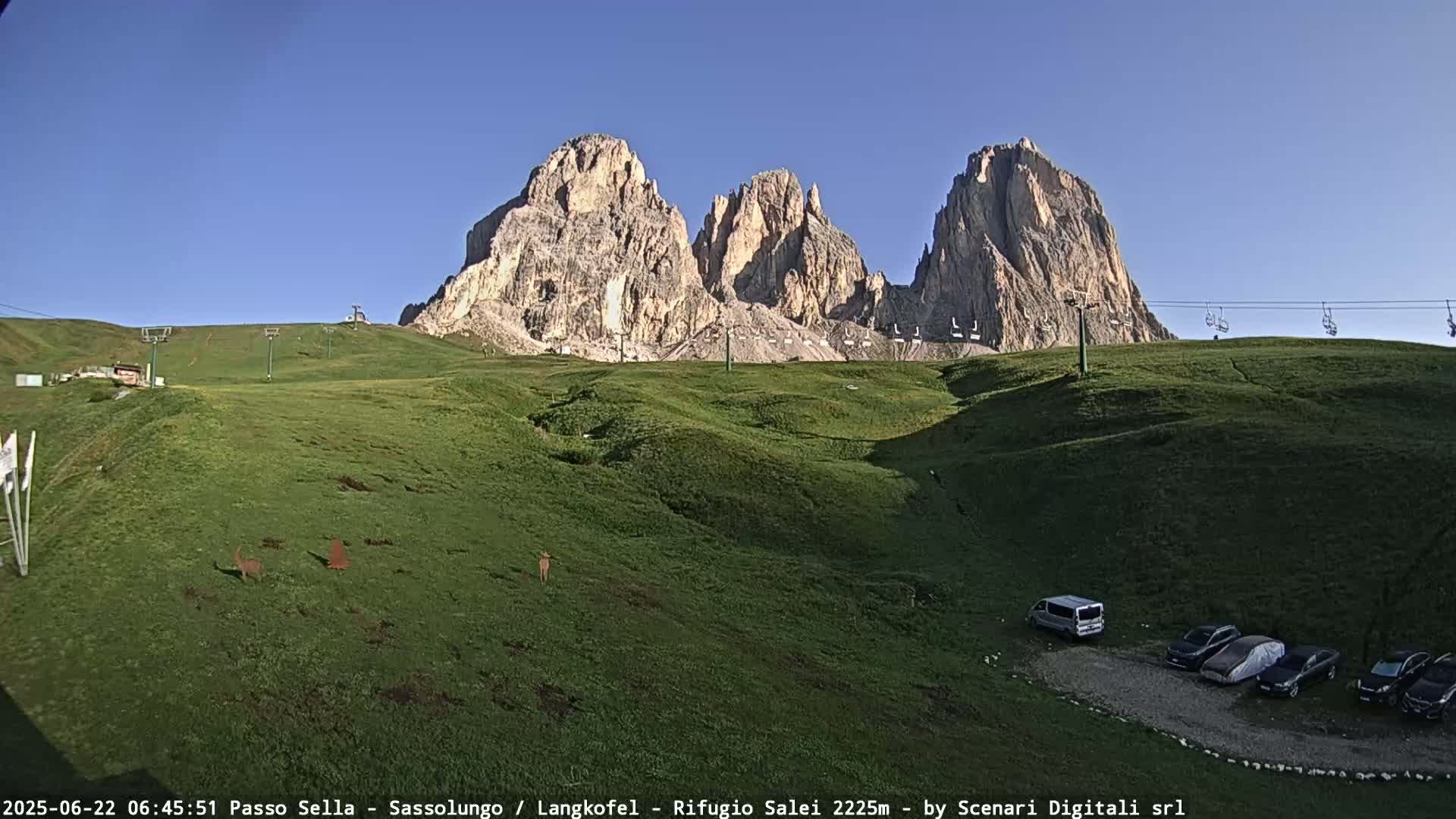 Sassolungo , Langkofel - Passo Sella Ski Slopes Dolomites Live Cam  - Bolzano, Trentino-South Tyrol, Italy