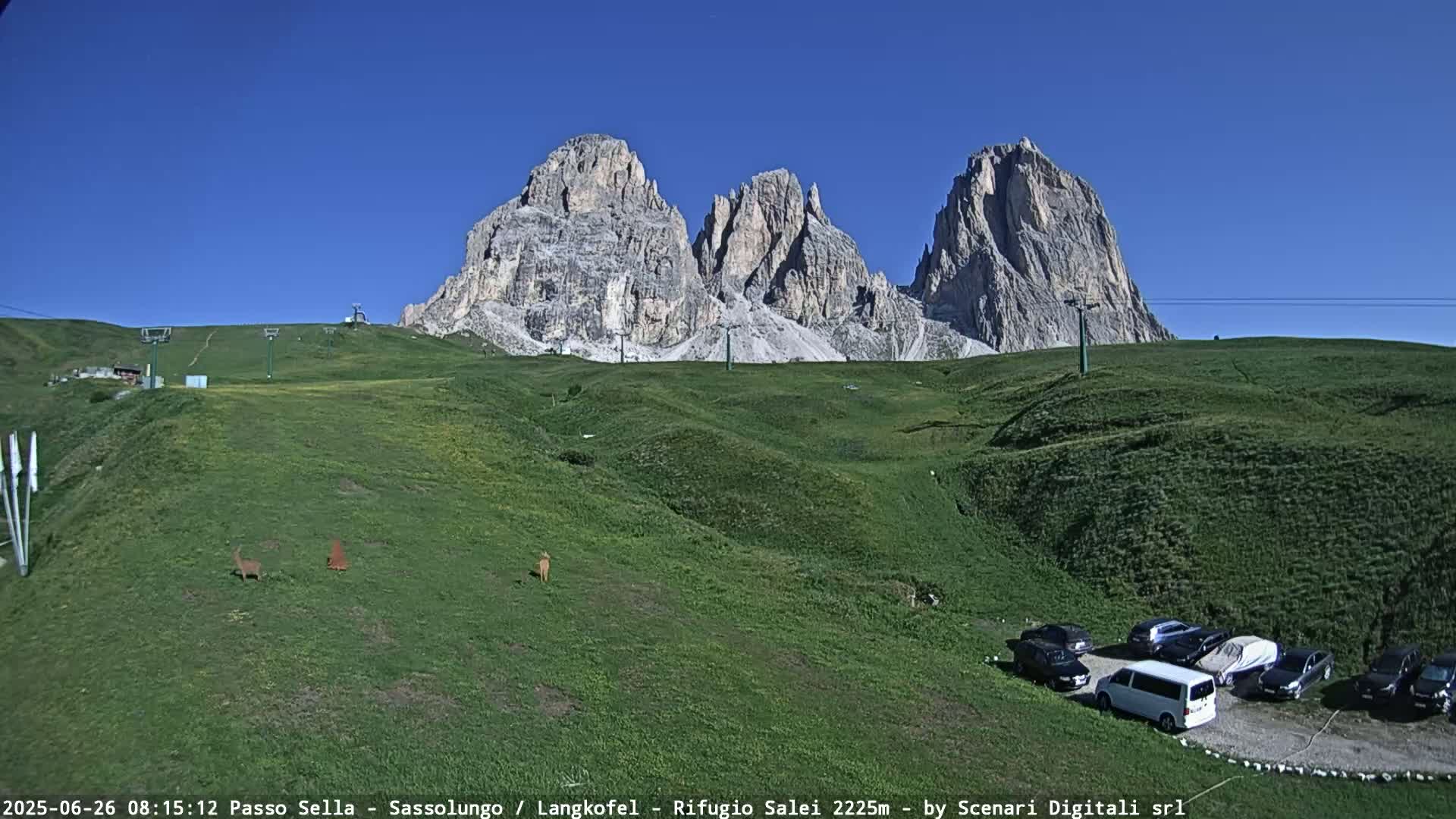 Sassolungo , Langkofel - Passo Sella Ski Slopes Dolomites Live Cam  - Bolzano, Trentino-South Tyrol, Italy