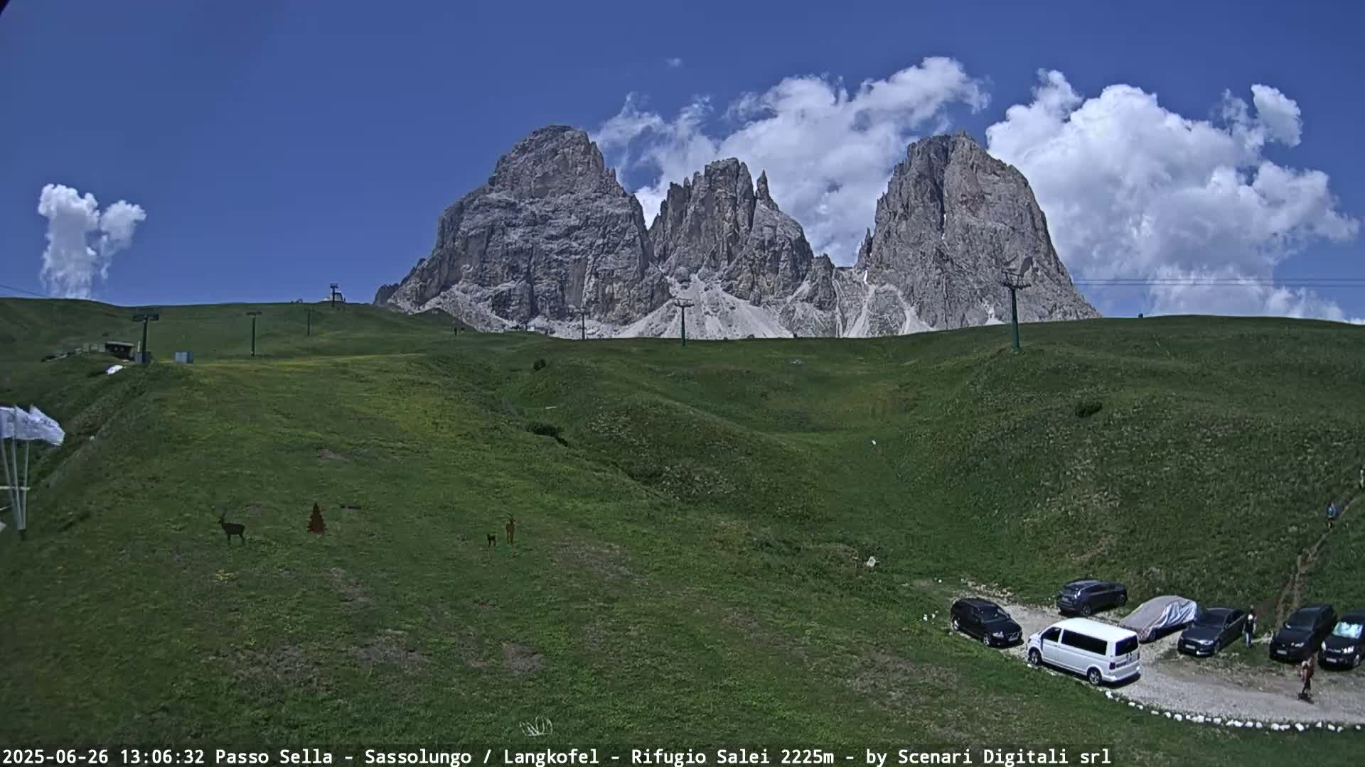 Sassolungo , Langkofel - Passo Sella Ski Slopes Dolomites Live Cam  - Bolzano, Trentino-South Tyrol, Italy