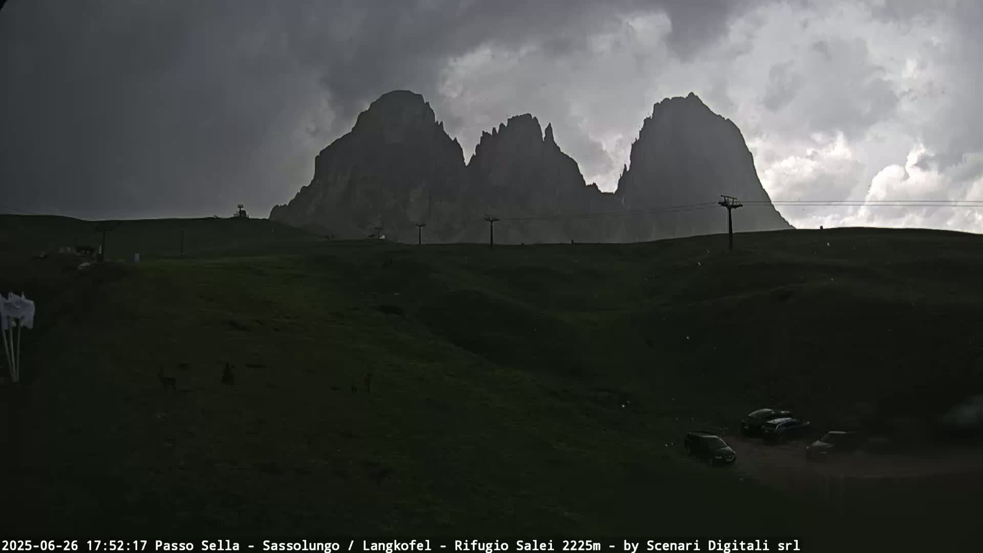 Sassolungo , Langkofel - Passo Sella Ski Slopes Dolomites Live Cam  - Bolzano, Trentino-South Tyrol, Italy