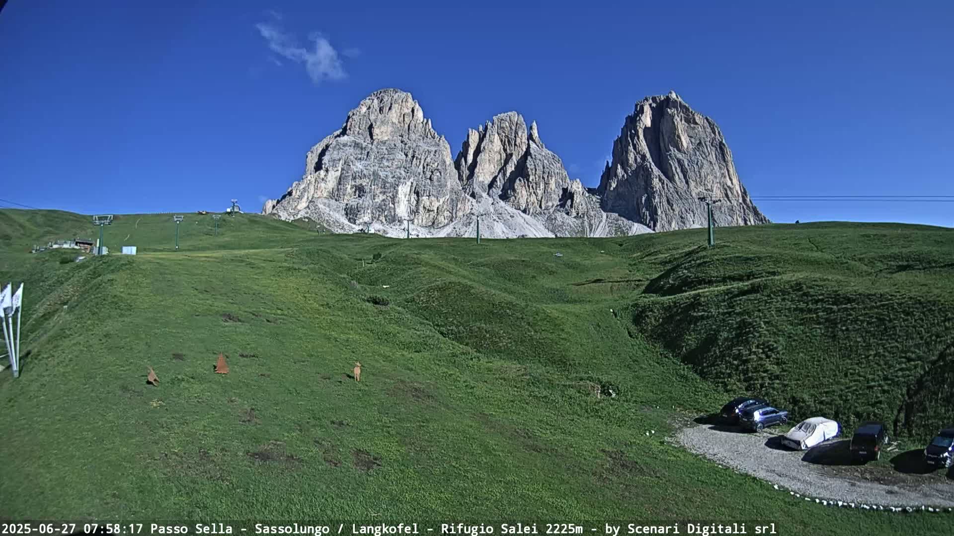 Sassolungo , Langkofel - Passo Sella Ski Slopes Dolomites Live Cam  - Bolzano, Trentino-South Tyrol, Italy