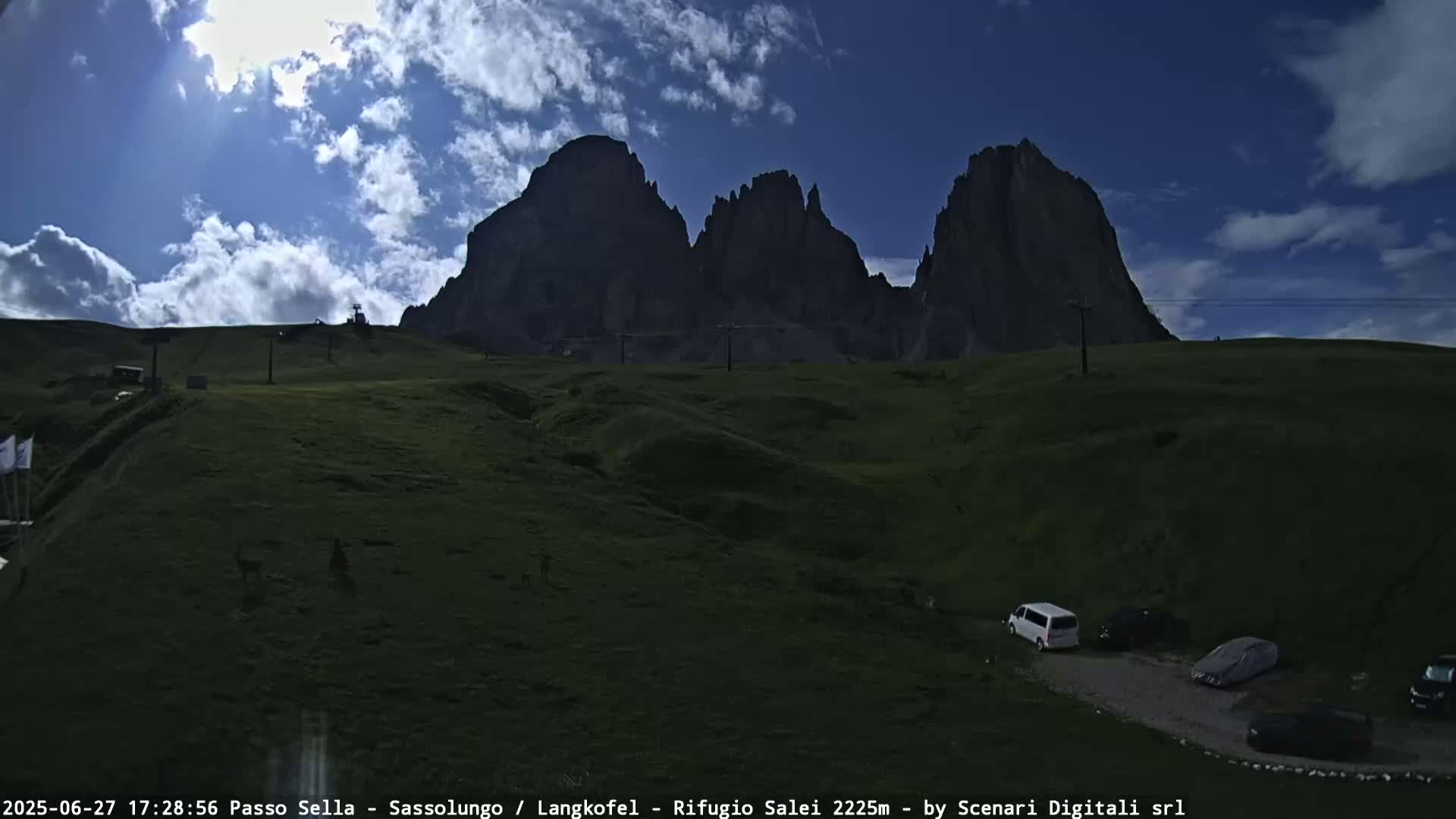 Sassolungo , Langkofel - Passo Sella Ski Slopes Dolomites Live Cam  - Bolzano, Trentino-South Tyrol, Italy