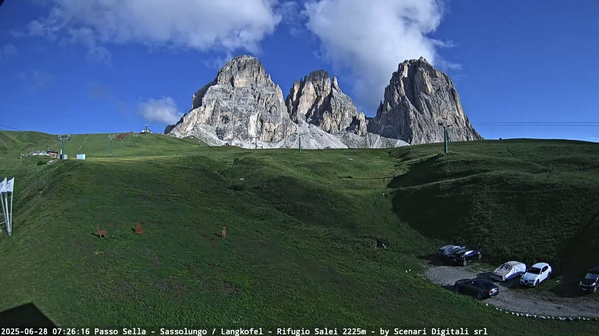 Sassolungo , Langkofel - Passo Sella Ski Slopes Dolomites Live Cam  - Bolzano, Trentino-South Tyrol, Italy