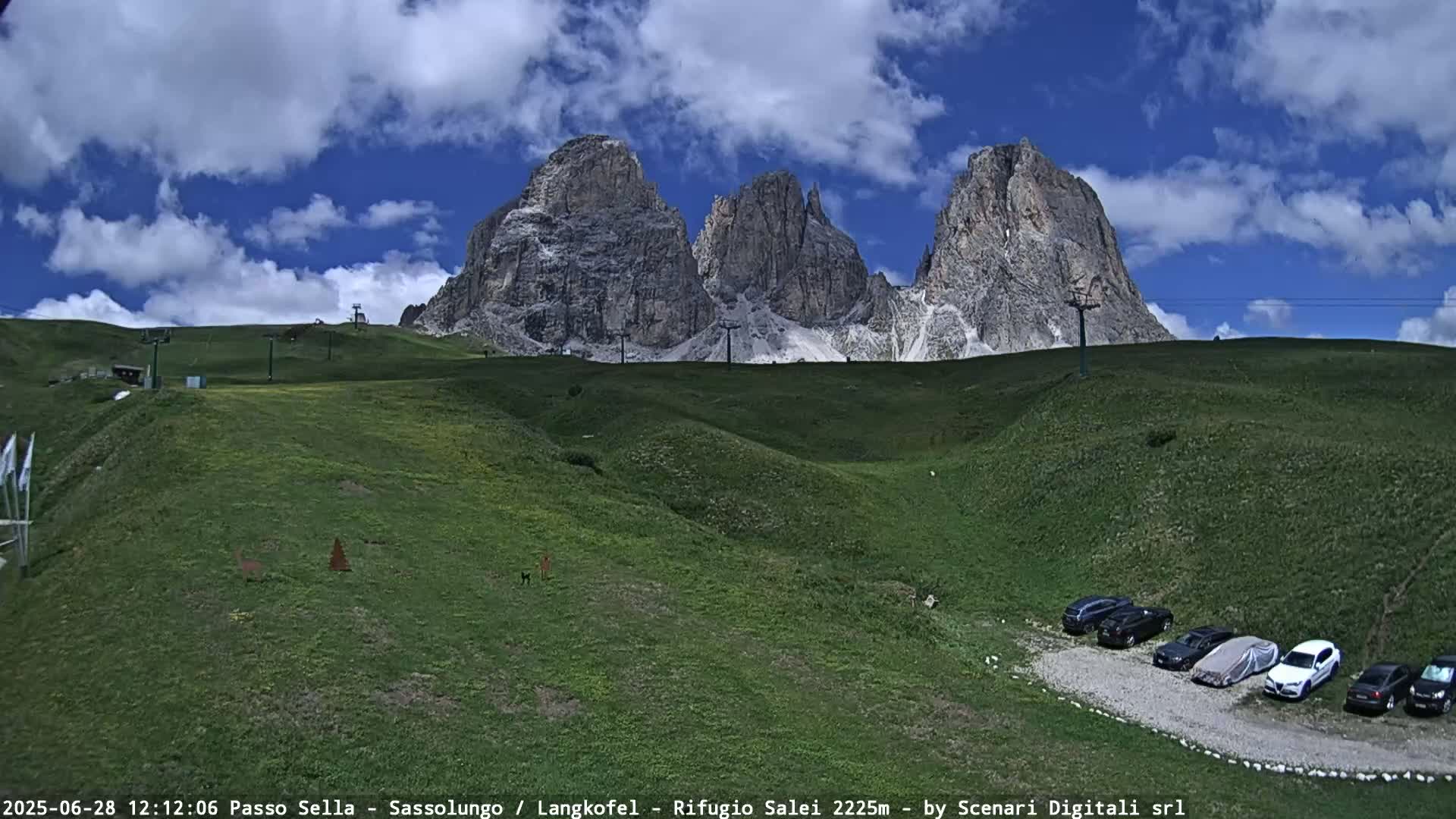 Sassolungo , Langkofel - Passo Sella Ski Slopes Dolomites Live Cam  - Bolzano, Trentino-South Tyrol, Italy