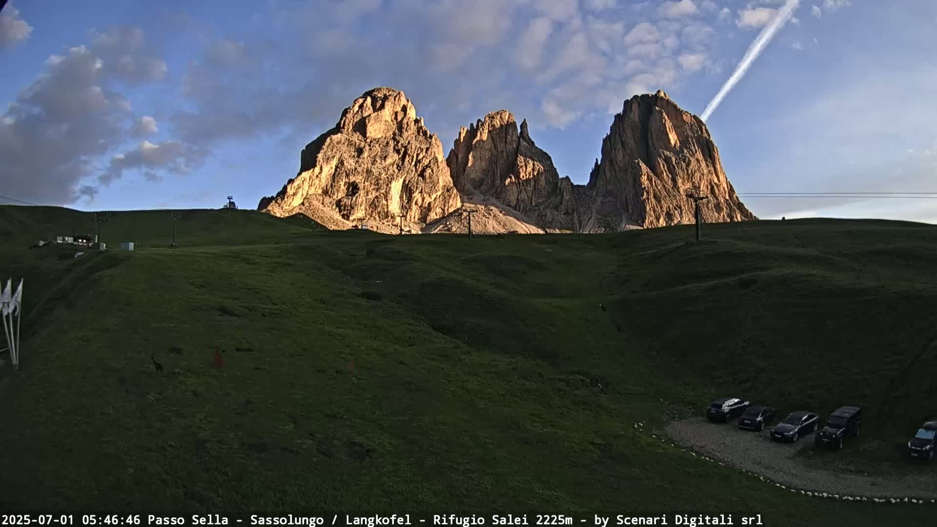 Sassolungo , Langkofel - Passo Sella Ski Slopes Dolomites Live Cam  - Bolzano, Trentino-South Tyrol, Italy