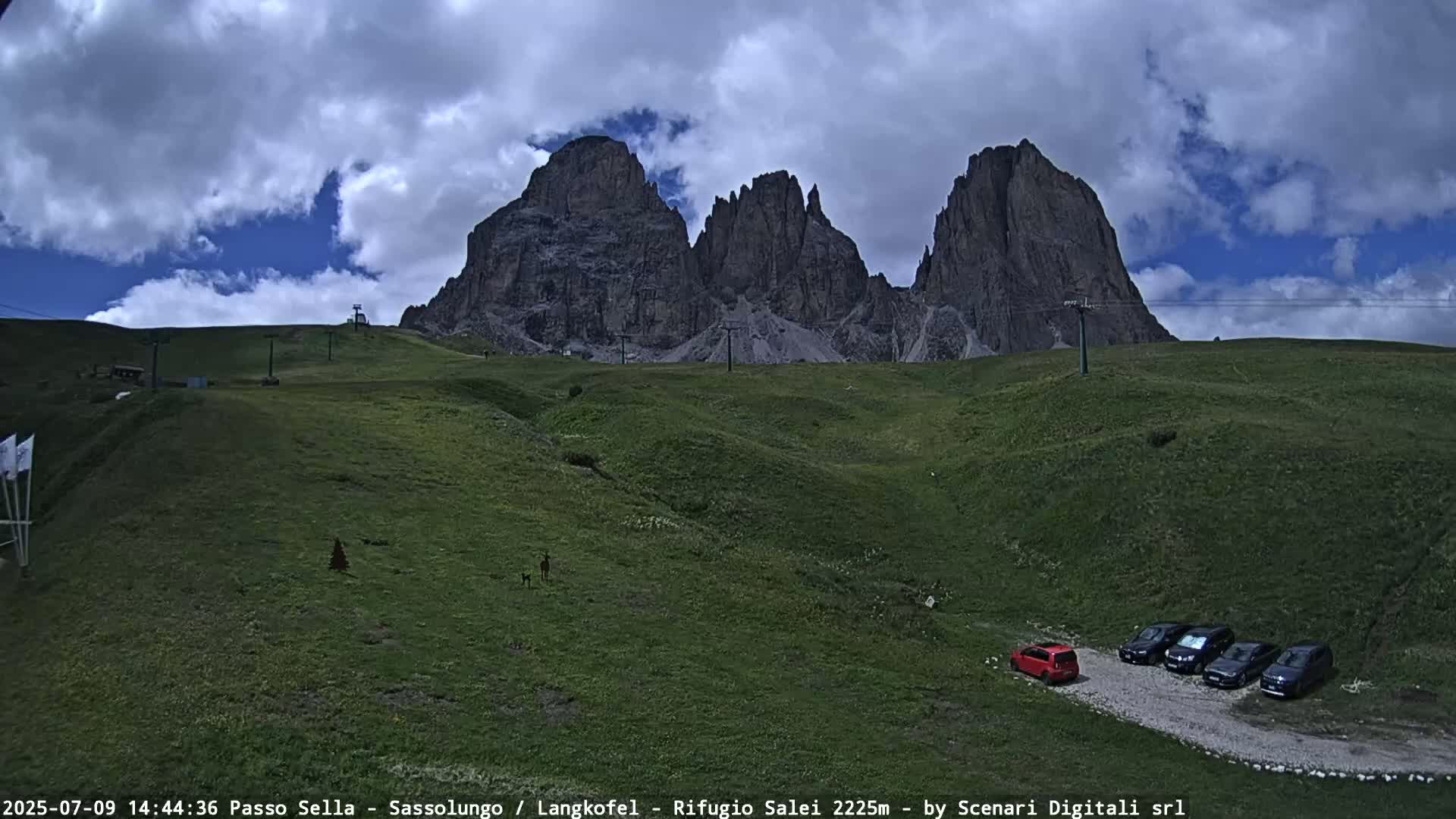 Sassolungo , Langkofel - Passo Sella Ski Slopes Dolomites Live Cam  - Bolzano, Trentino-South Tyrol, Italy
