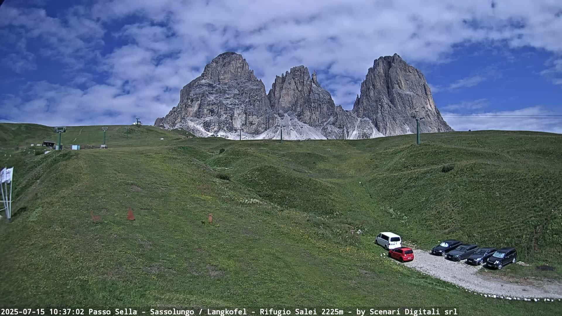 Sassolungo , Langkofel - Passo Sella Ski Slopes Dolomites Live Cam  - Bolzano, Trentino-South Tyrol, Italy