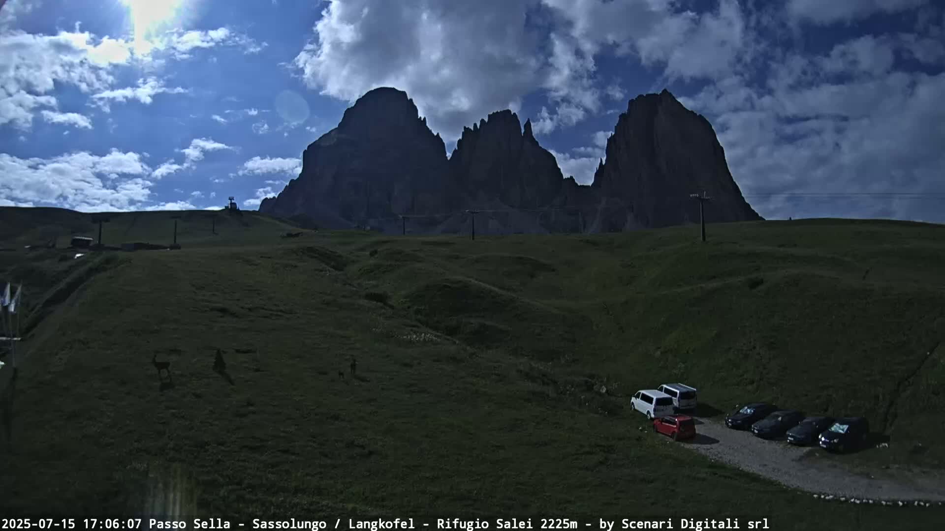 Sassolungo , Langkofel - Passo Sella Ski Slopes Dolomites Live Cam  - Bolzano, Trentino-South Tyrol, Italy