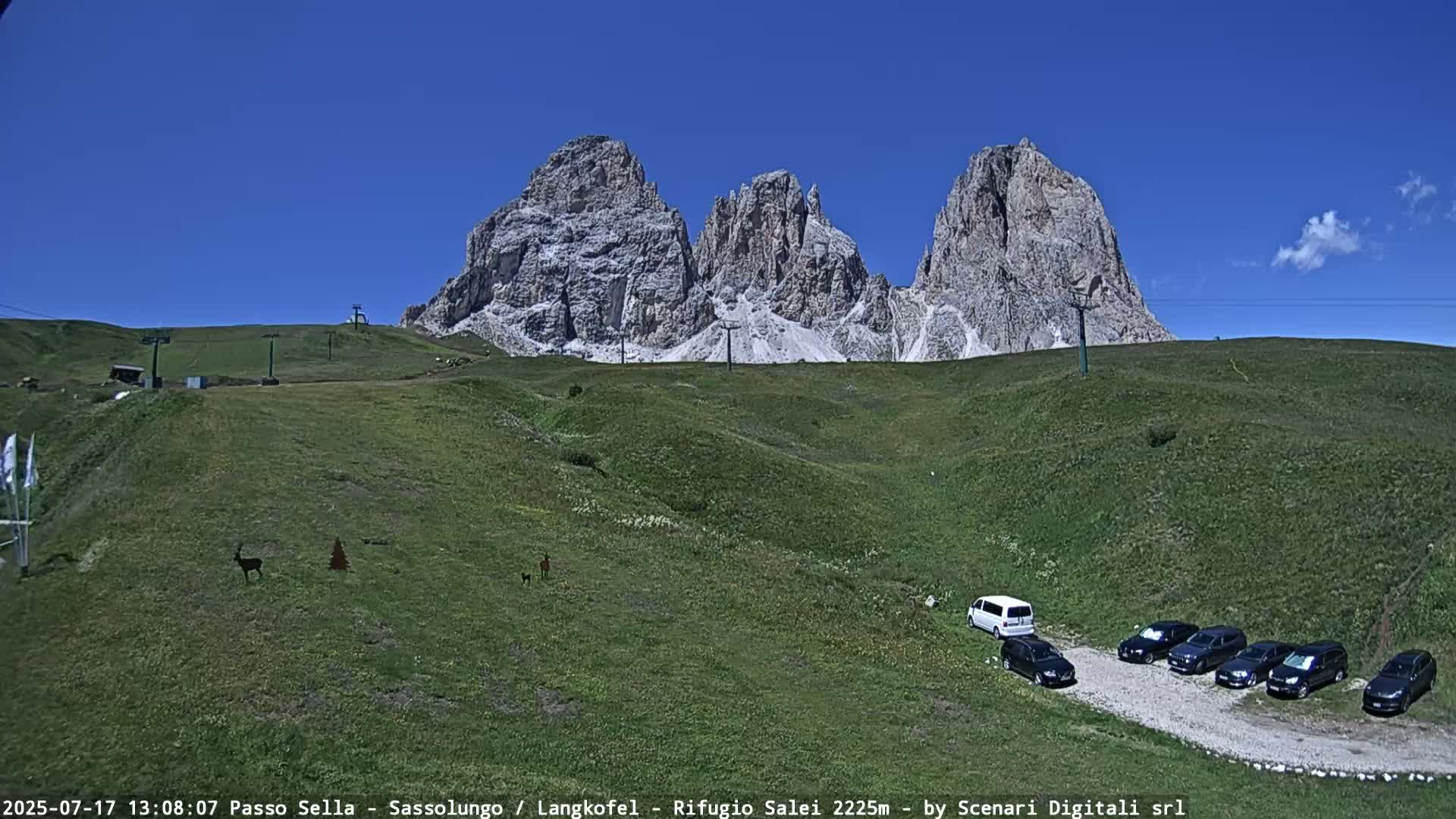 Sassolungo , Langkofel - Passo Sella Ski Slopes Dolomites Live Cam  - Bolzano, Trentino-South Tyrol, Italy