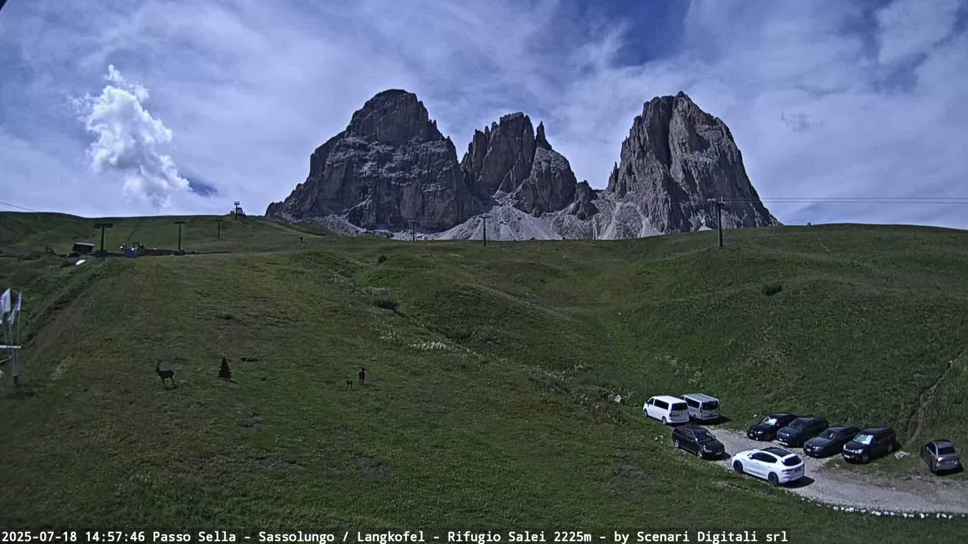 Sassolungo , Langkofel - Passo Sella Ski Slopes Dolomites Live Cam  - Bolzano, Trentino-South Tyrol, Italy