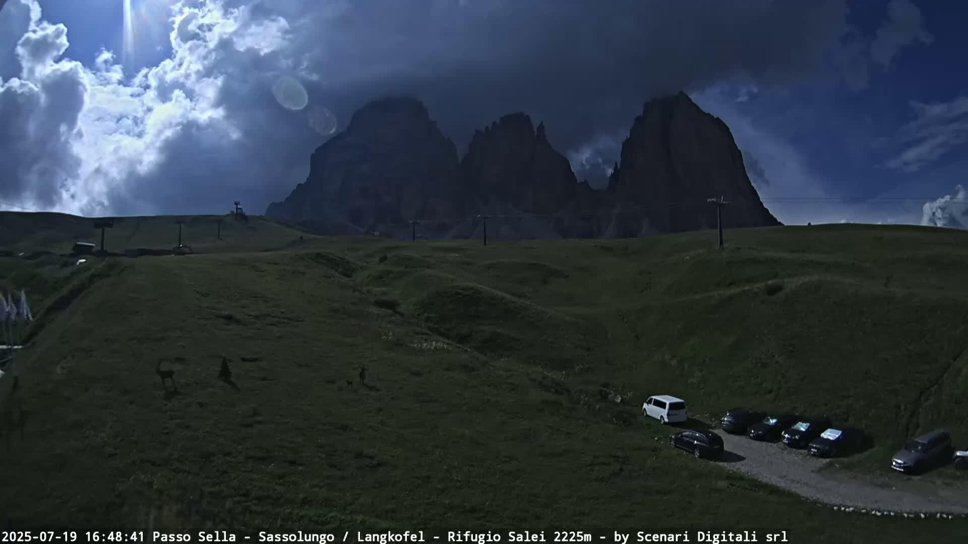 Sassolungo , Langkofel - Passo Sella Ski Slopes Dolomites Live Cam  - Bolzano, Trentino-South Tyrol, Italy