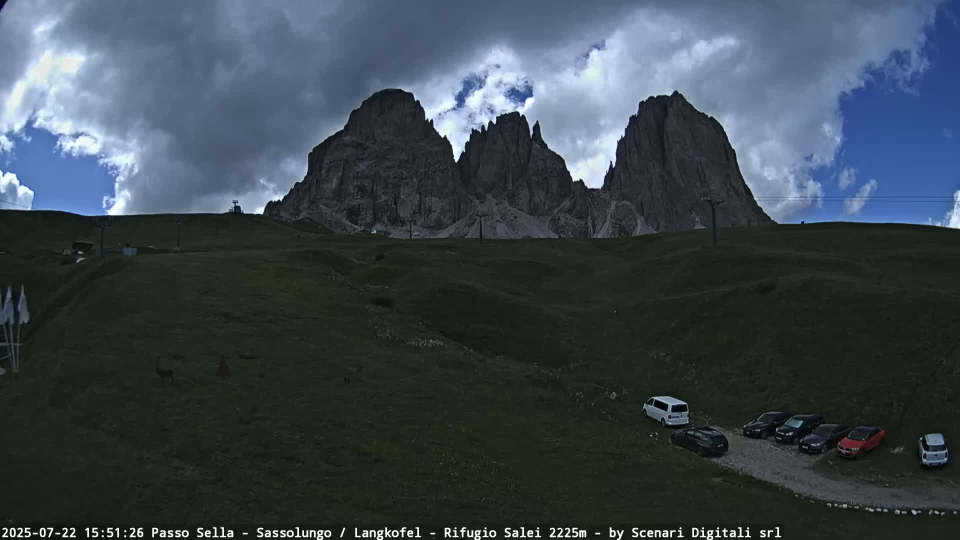 Sassolungo , Langkofel - Passo Sella Ski Slopes Dolomites Live Cam  - Bolzano, Trentino-South Tyrol, Italy